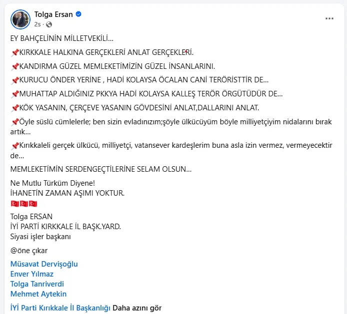 Tolga Ersan’dan MHP Milletvekili Halil Öztürk’e Sert Eleştiriler - 1