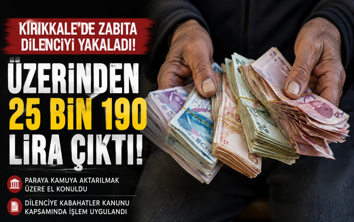 Kırıkkale'de dilencinin üzerinden 25 bin 190 TL çıktı