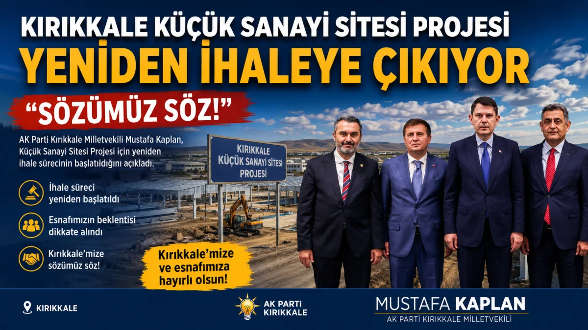 Kırıkkale Küçük Sanayi Sitesi Projesi Yeniden İhaleye Çıkıyor