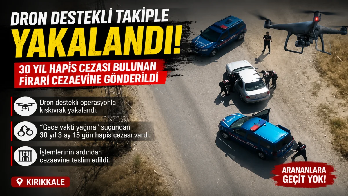Dron Destekli Takiple Yakalandı: 30 Yıl Hapis Cezası Bulunan Firari Cezaevine Gönderildi