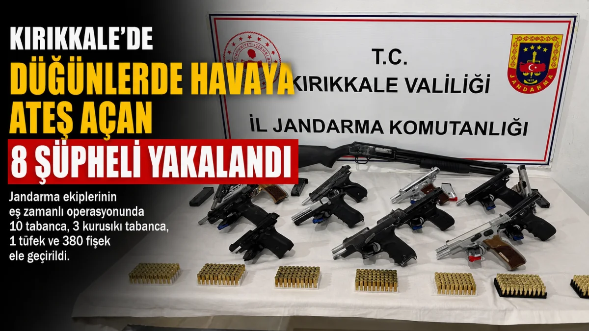 Kırıkkale’de Düğünlerde Havaya Ateş Açan 8 Şüpheli Yakalandı