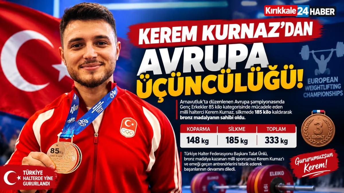 Milli Halterci Kerem Kurnaz'dan Avrupa Üçüncülüğü