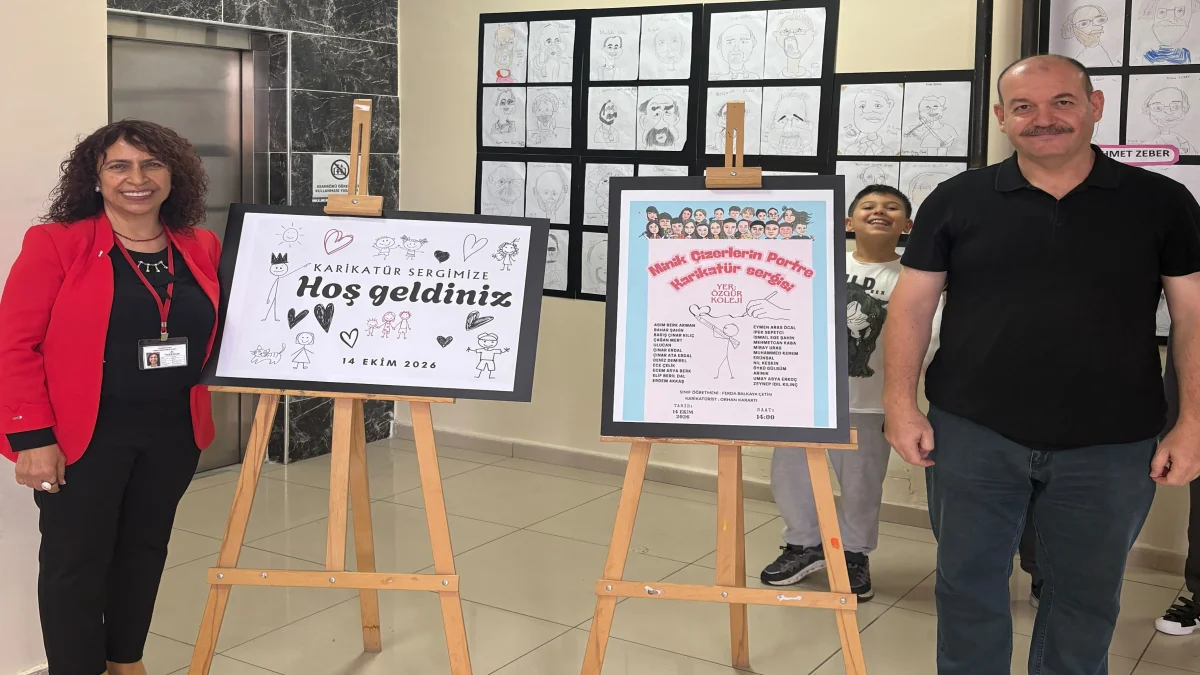 Özgür Kolejinde Karikatür Rüzgarı: Minik Çizerler Sergiyle Buluştu