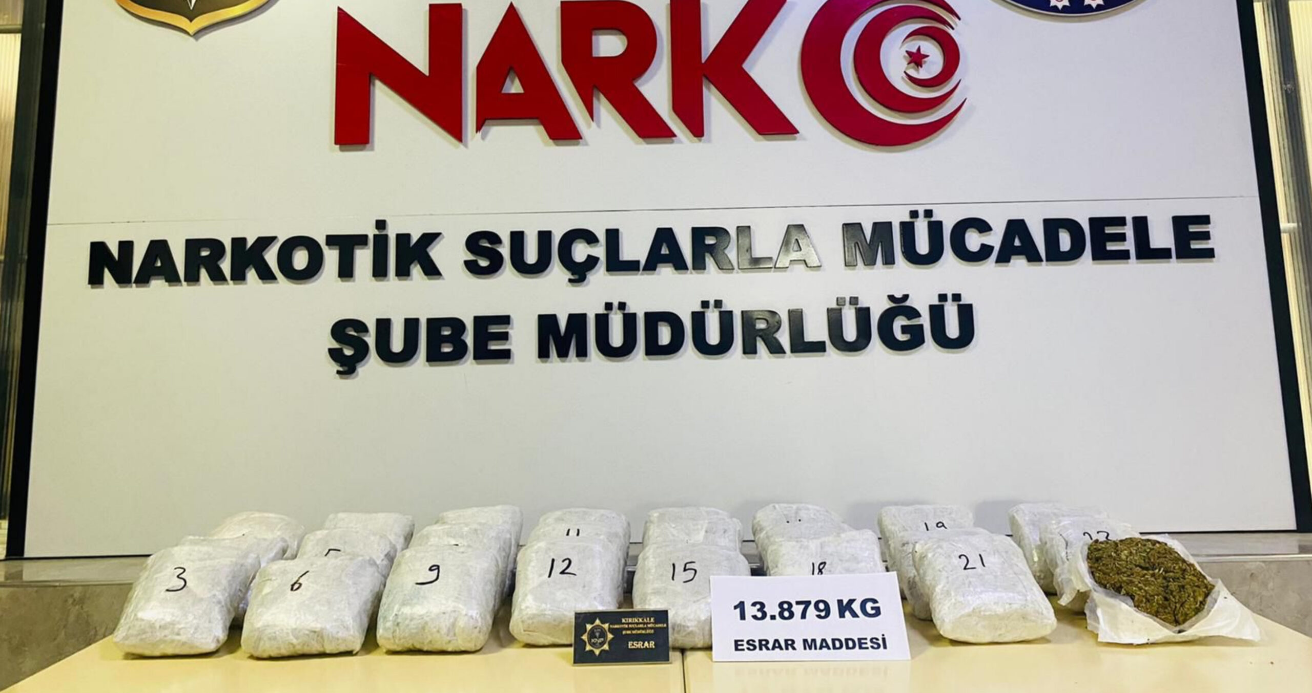Kırıkkale’de 14 kilogram esrar maddesi ele geçirildi