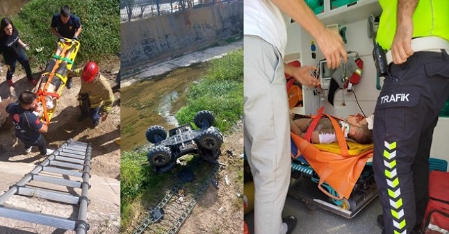 Kırıkkale’de ATV dereye uçtu! 2 yaralı