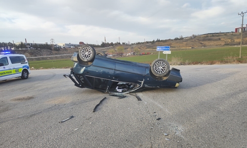 Kırıkkale’de Silah OSB kavşağında trafik kazası 1 yaralı