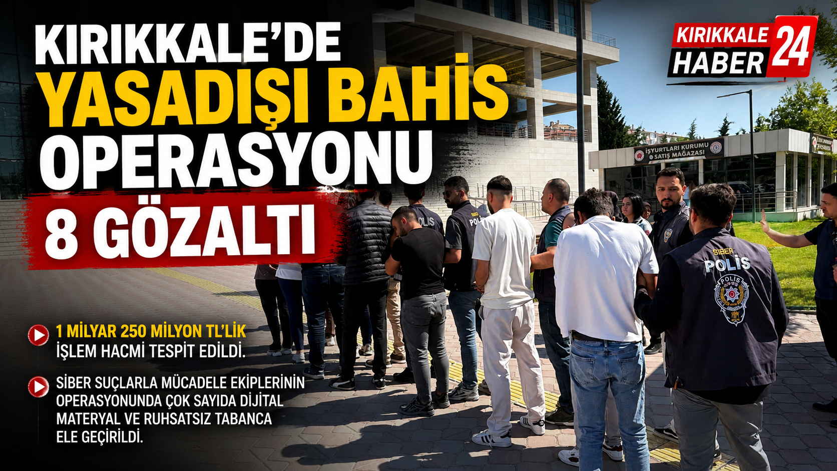 Kırıkkale’de Yasa Dışı Bahis Operasyonu: 8 Şüpheli Gözaltında