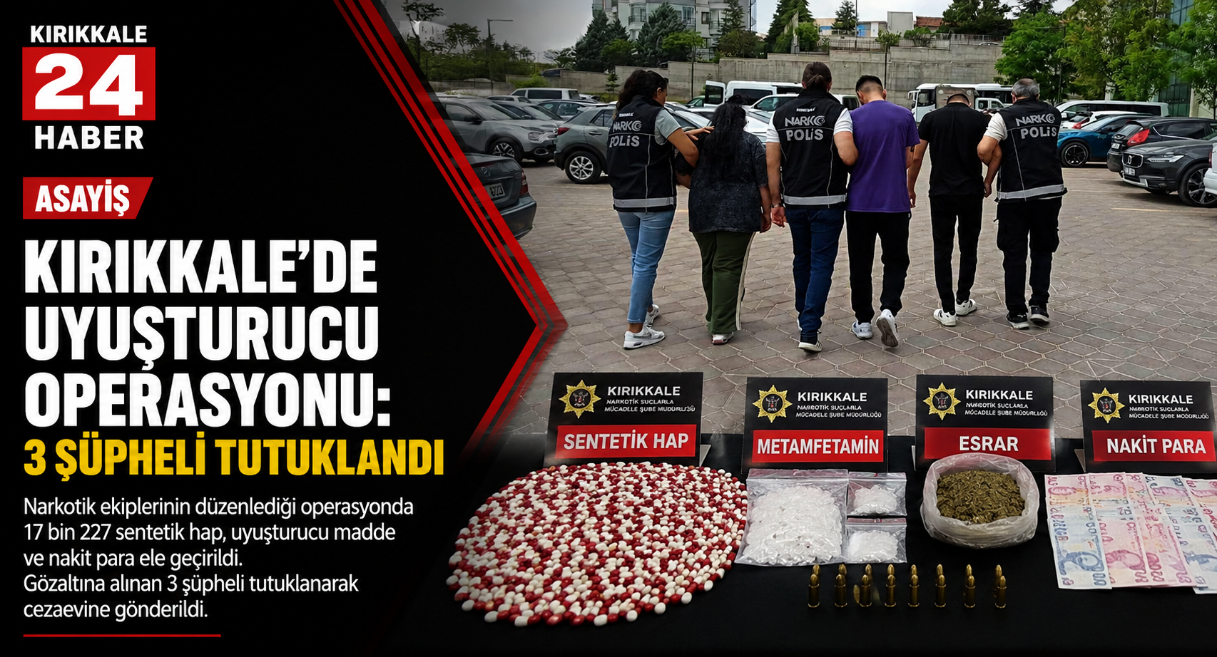 Kırıkkale’de Uyuşturucu Operasyonu: 3 Şüpheli Tutuklandı