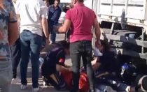 Kırıkkale’de motosiklet kamyonun altına girdi 2 yaralı